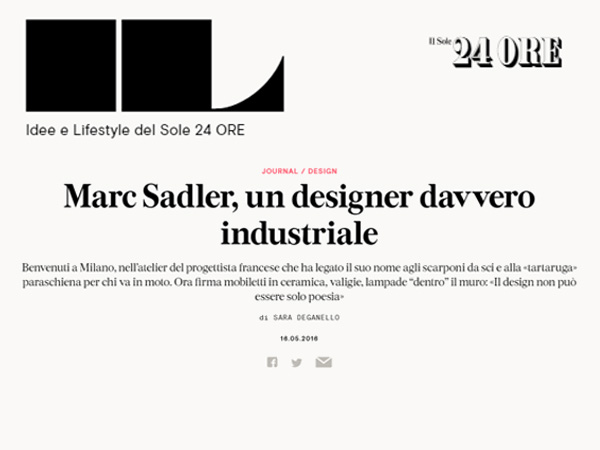 IL | Marc Sadler, un designer davvero industriale